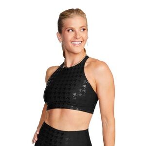 Peloton Show Up Printed Bra, black houndstooth, size S